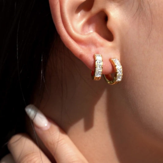 5A Cubic Zirconia Hoop Earrings - Minimalist Sparkling Circle Earrings