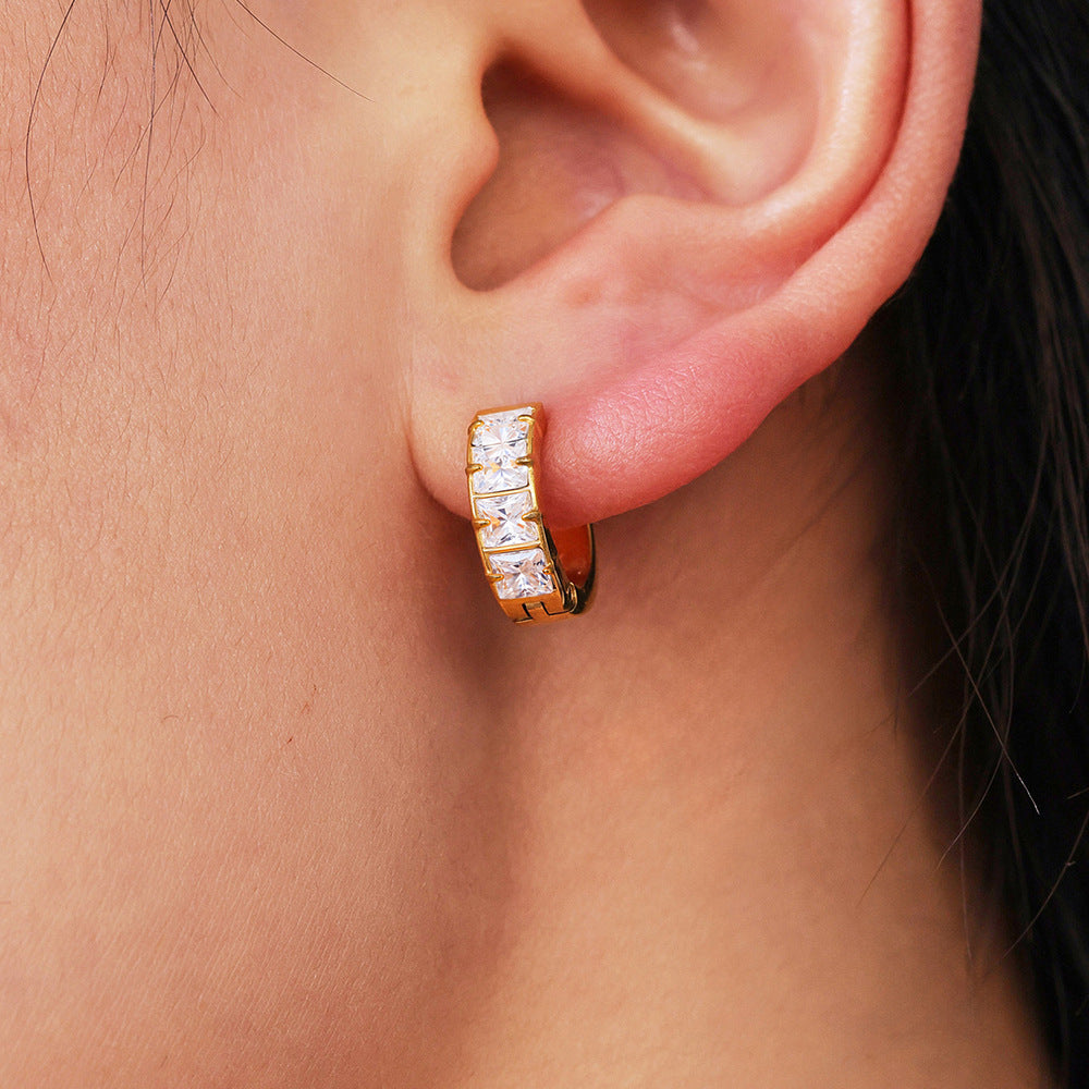 5A Cubic Zirconia Hoop Earrings - Minimalist Sparkling Circle Earrings