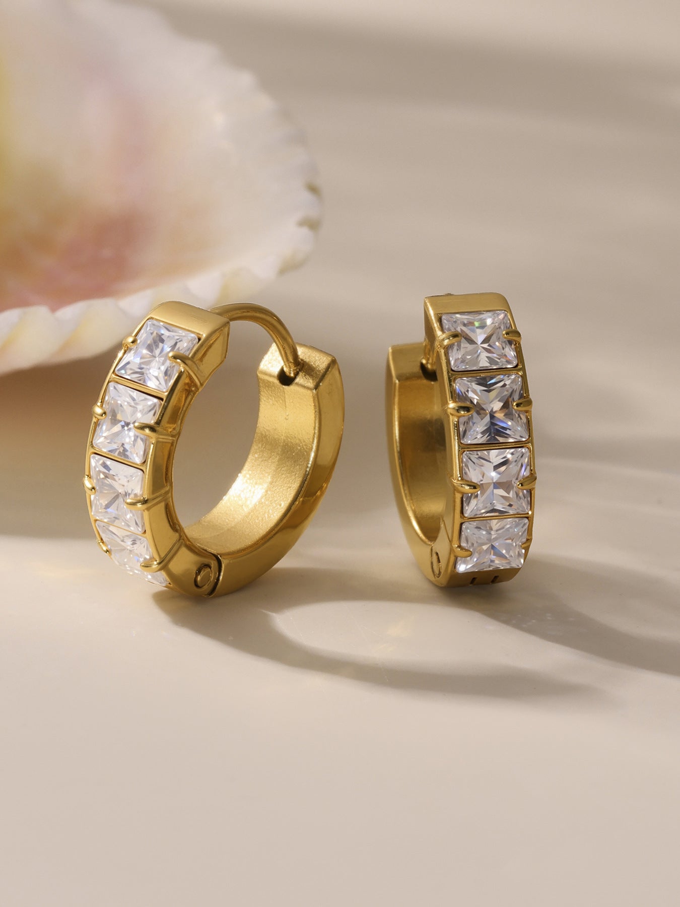 5A Cubic Zirconia Hoop Earrings - Minimalist Sparkling Circle Earrings