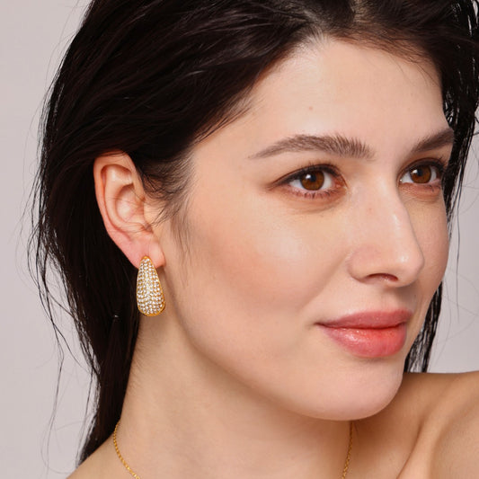 Minimalist Teardrop Earrings - Czech Diamonds Earrings