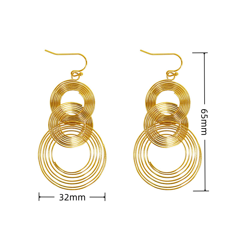 Minimalist Vintage Bold Layered Hoop Fringe Drop Earrings – Statement Dangle Earrings for Women