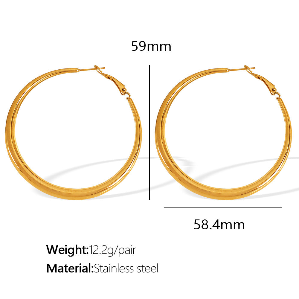 Luxury Oversized Hoop Earrings – Bold Titanium Steel Statement Earrings for Women