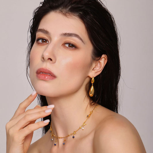 Minimalist Teardrop Earrings - Stackable Geometric Drop Dangle Earrings