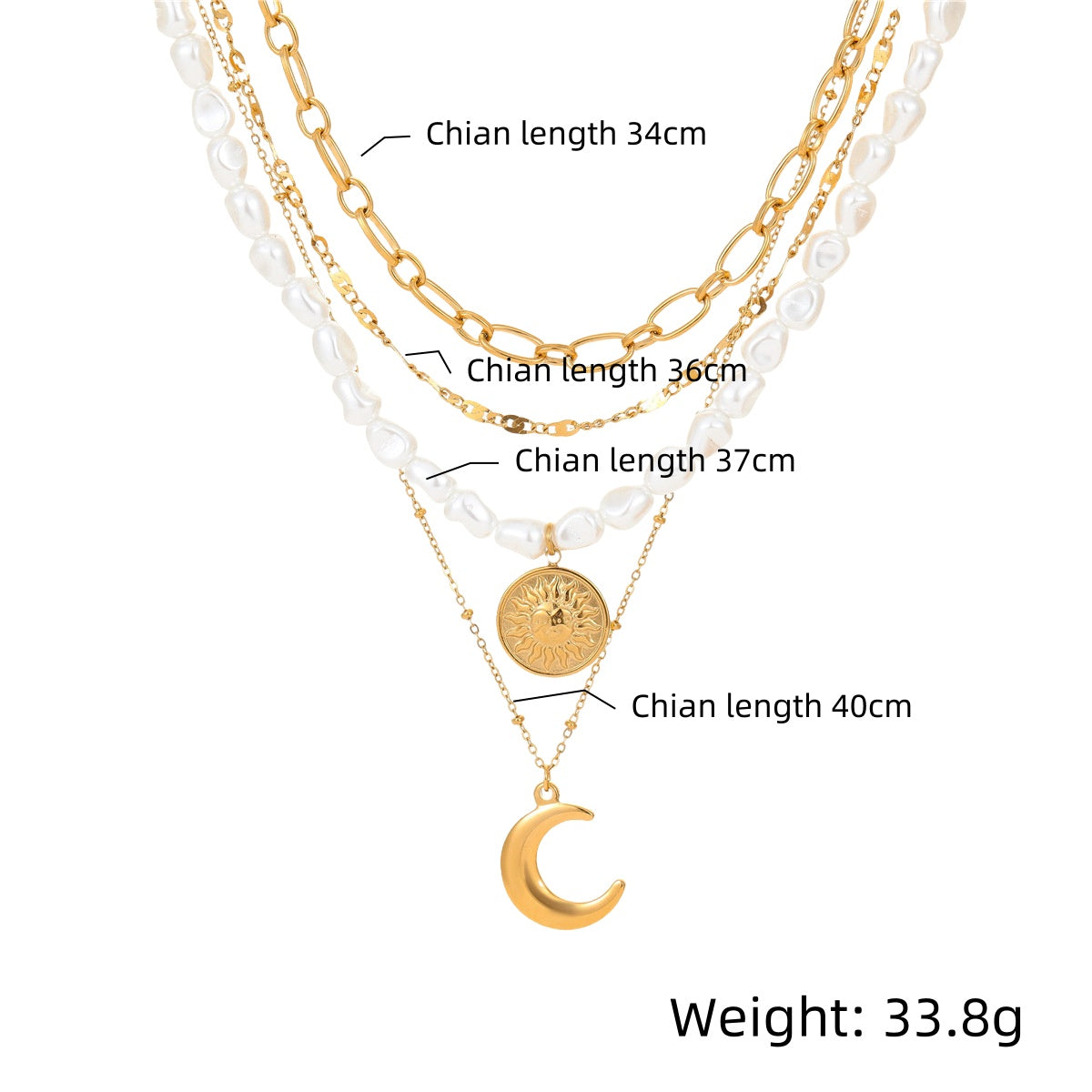 Layered Stainless Steel Collarbone Chain with Baroque Pearl Necklace - Trendy Ins Style