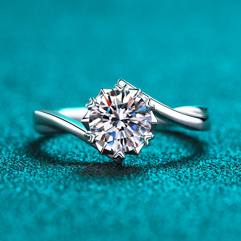 2ct Snowflake Moissanite Ring - S925 Sterling Silver Nubi Design