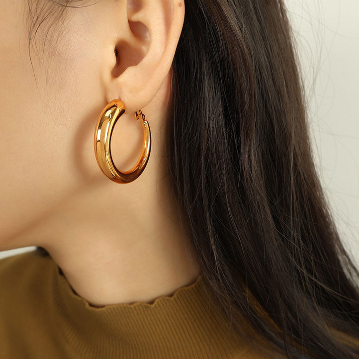 Basic Versatile Instagram Circle Hoop Earrings