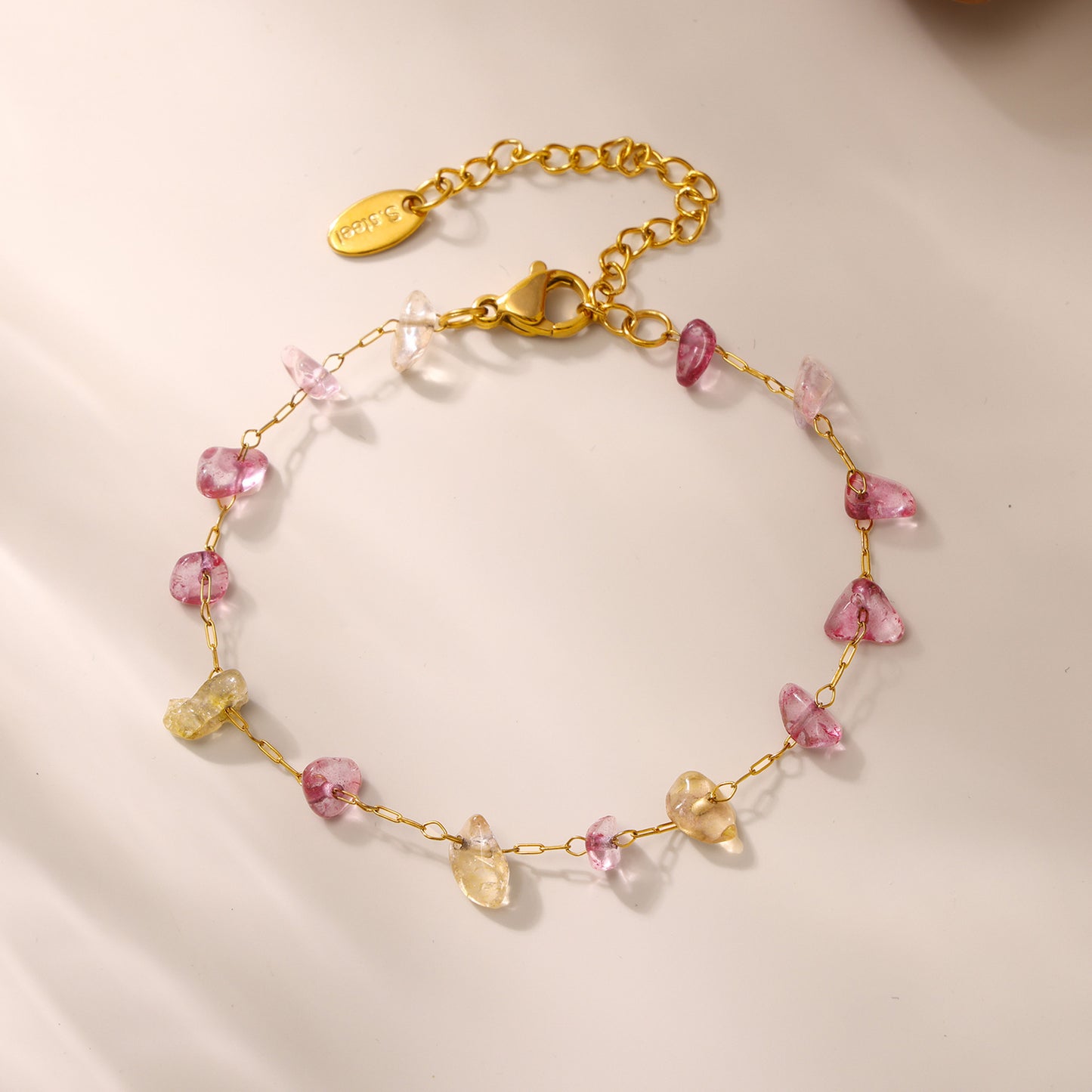 Dopamine Jewelry Set - Ins Aesthetic Crystal Stone Necklace & Bracelet