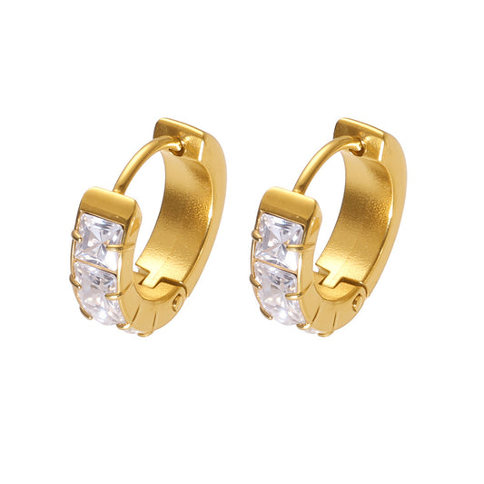 5A Cubic Zirconia Hoop Earrings - Minimalist Sparkling Circle Earrings