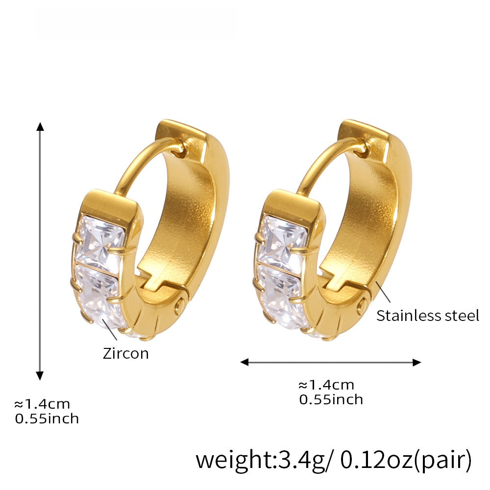 5A Cubic Zirconia Hoop Earrings - Minimalist Sparkling Circle Earrings