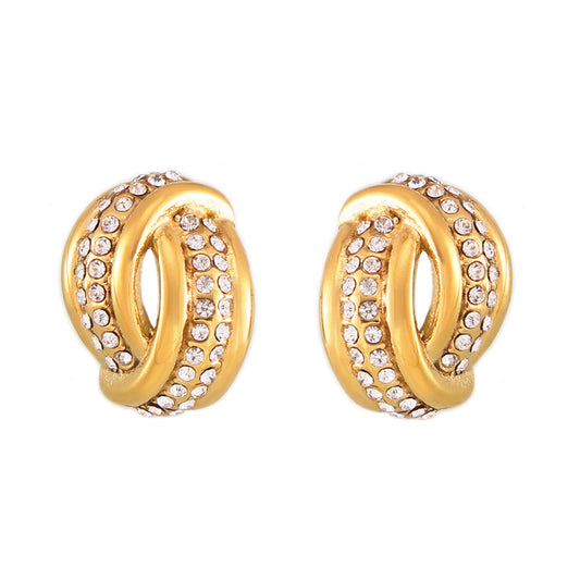 Twisted Openwork Diamond Studs - Vintage Inspired Dangle Earrings