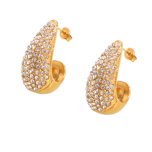Minimalist Teardrop Earrings - Czech Diamonds Earrings