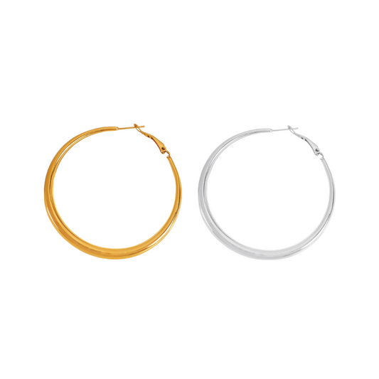 Luxury Oversized Hoop Earrings – Bold Titanium Steel Statement Earrings for Women