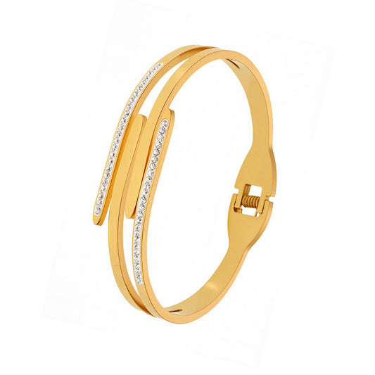High-Polish Mud Diamond Bracelet - Multi-Layer Stackable Bangle