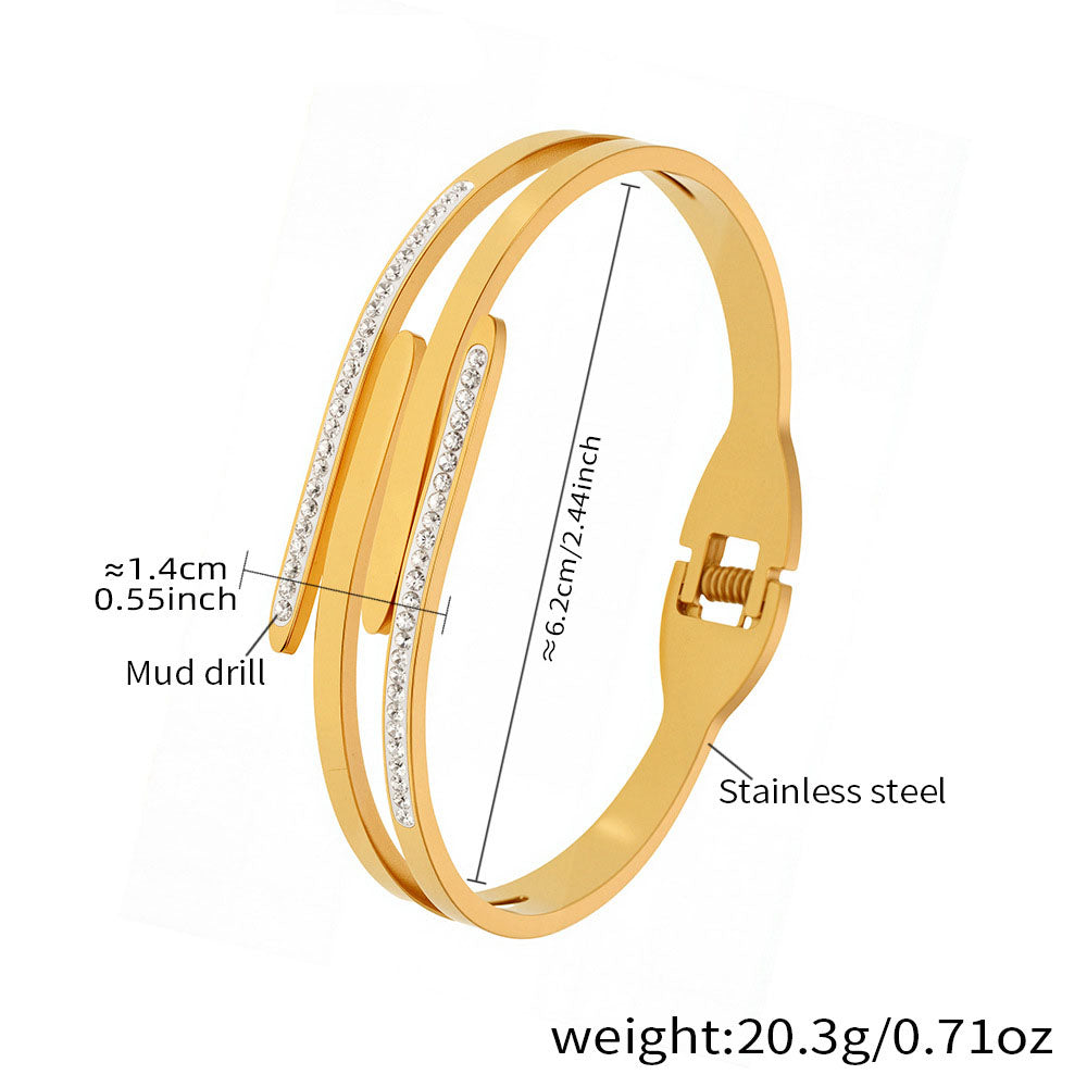 High-Polish Mud Diamond Bracelet - Multi-Layer Stackable Bangle