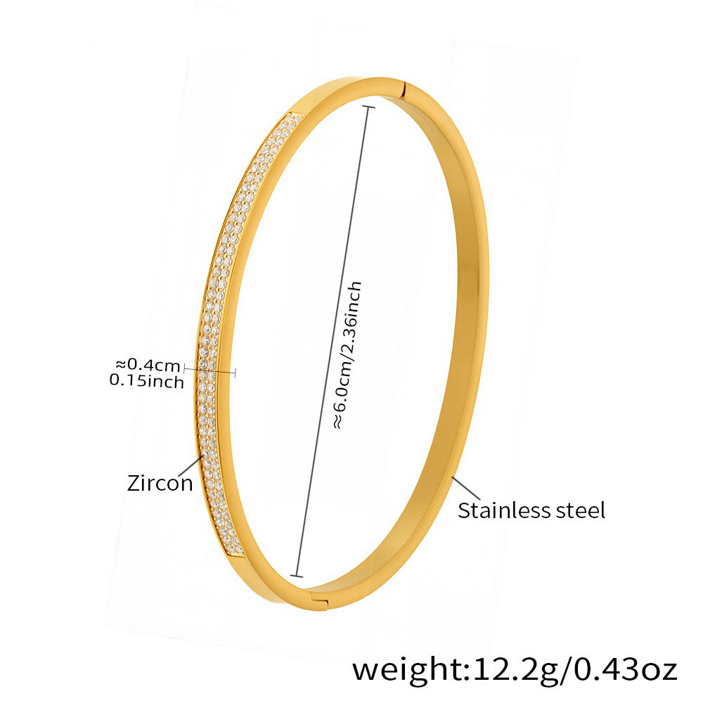 5A Zirconia Double-Row Tennis Bracelet - Luxury Full Diamond-Cut Bangle