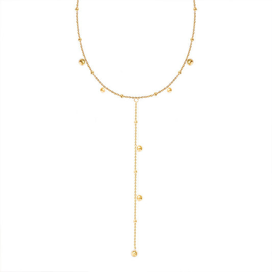 Minimalist Beaded Fringe Necklace - Cool-Girl Layered Chain Jewelry