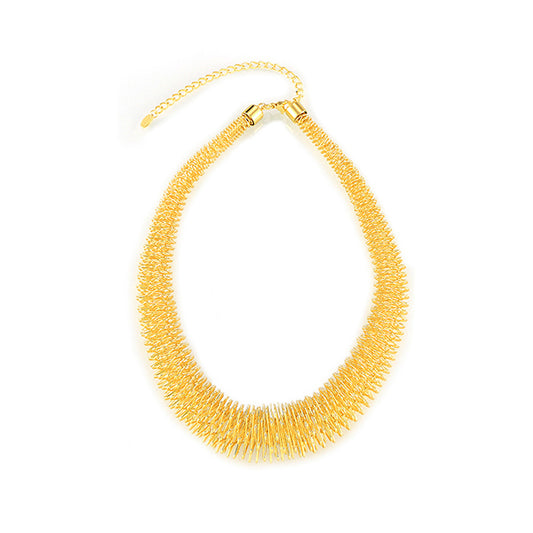Hip-Hop Spring Chain Necklace - Geometric Titanium Statement Piece