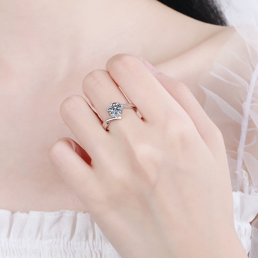 2ct Snowflake Moissanite Ring - S925 Sterling Silver Nubi Design
