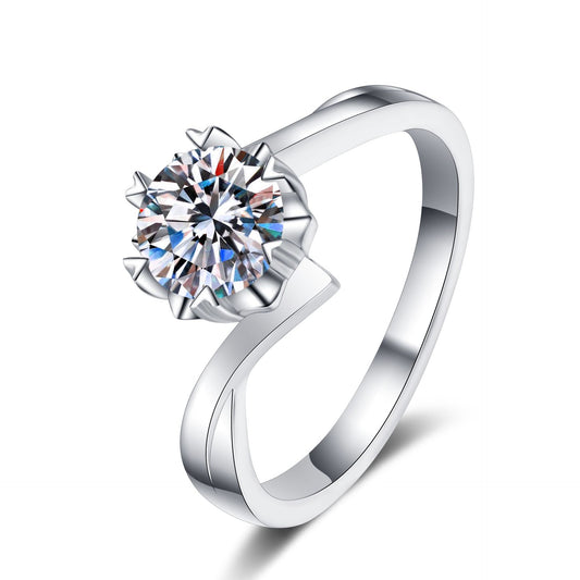 2ct Snowflake Moissanite Ring - S925 Sterling Silver Nubi Design