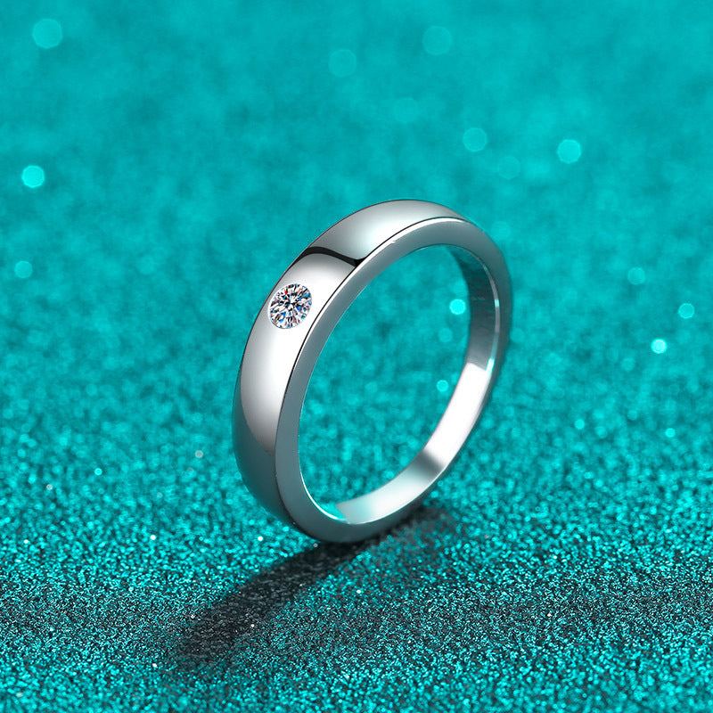 Unisex Moissanite Couple Rings - Matching S925 Sterling Silver Bands, Minimalist Promise Rings for Him & Her