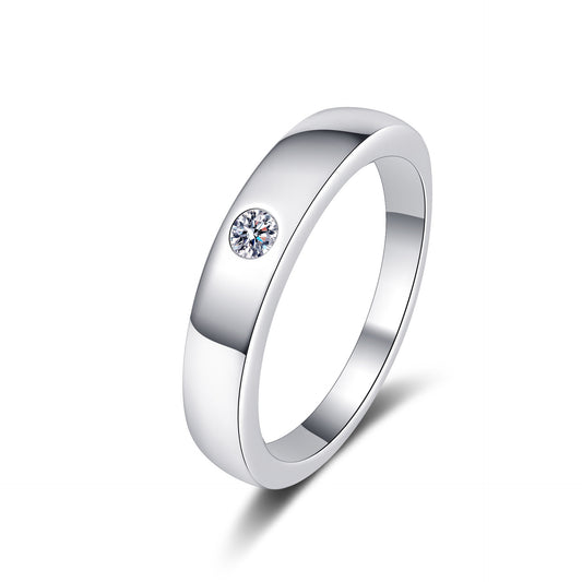 Unisex Moissanite Couple Rings - Matching S925 Sterling Silver Bands, Minimalist Promise Rings for Him & Her
